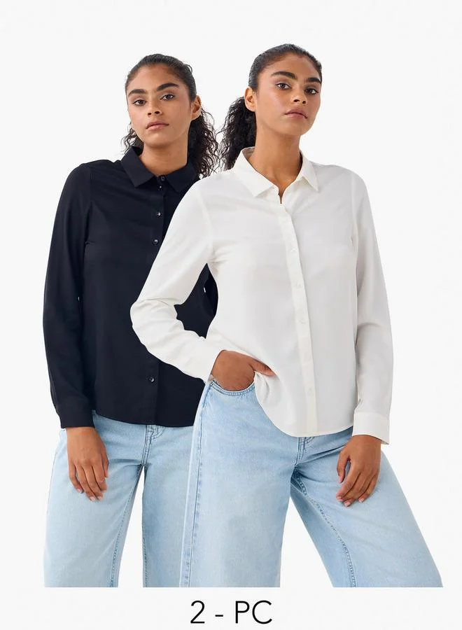 سبلاش فيڤ Set of 2 - Collared Shirt with Button Closure
